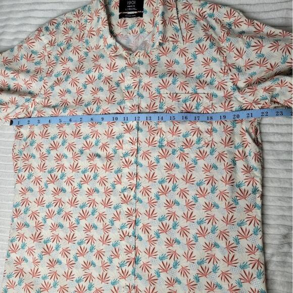 1901 Fairview Wash Shirt Men’s L Pineapple Print Button Up Cotton Short Sleeve - Picture 5 of 9